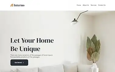 Interno - Tailwind CSS and React Astro interior design theme with modern typography.