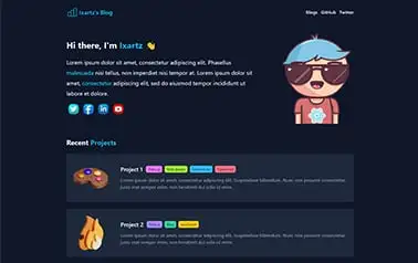 Ixartz - Creative free Tailwind CSS and React Astro personal website theme with fun illustrations.