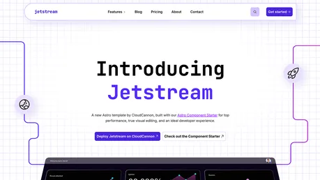 Jetstream Astro Template - Polished Astro marketing website template for SaaS teams, with CloudCannon visual editing support.