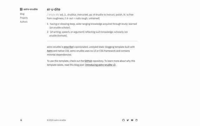 Erudite Astro theme preview