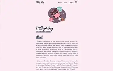 Milky Way - Fun free Astro portfolio theme with whimsical charm, designed to showcase creativity.