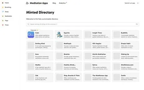Minted Directory Astro - Tailwind Astro directory template featuring category filters sidebar and search field