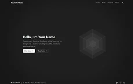Multiple Page Portfolio - Tailwind Astro portfolio template featuring dark theme and multiple pages for online presence