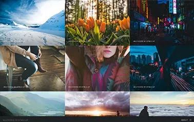 Multiverse - Astro portfolio template featuring impactful project covers grid and details lightbox