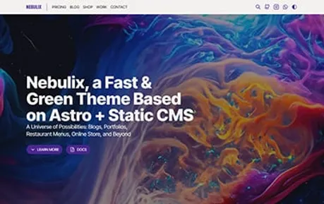 Nebulix - Tailwind Static Astro business website template featuring ample pages, sections and elements