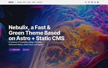 Nebulix - Tailwind Static Astro business website template featuring ample pages, sections and elements