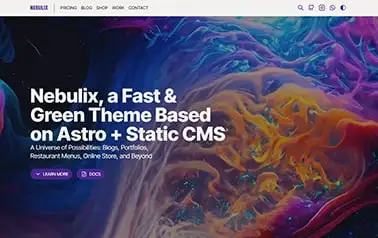 Nebulix - Tailwind Static Astro business website theme featuring ample pages, sections and elements