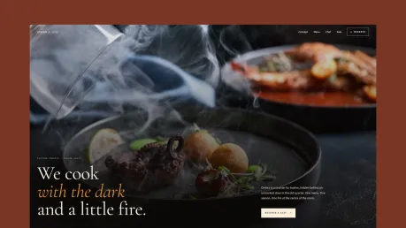 Ombra - Dark editorial Astro theme for intimate restaurants with moody smoked food photography