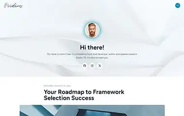 Ovidius - Free Tailwind CSS Astro blog theme with a textured hero background.