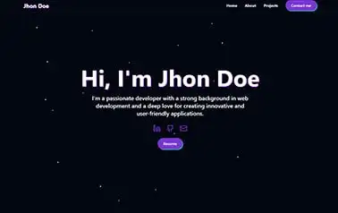 Portfolio Developers Astro - Tailwind Astro personal website theme featuring dark theme and animated background