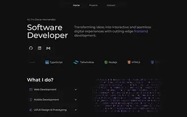 Portfolio Gothsec - Tailwind CSS Astro portfolio theme featuring a logo slider, accordion sections, and a sleek Matrix code effect.