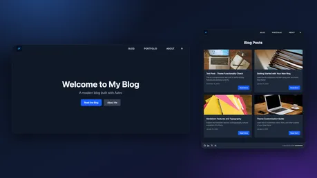 Pulsar - Tailwind Astro blog theme with dark UI and card-based post grid