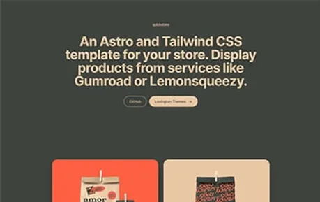 Quickstore - Tailwind Astro digital product landing page template with unique design