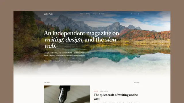 QuietPages Astro template preview