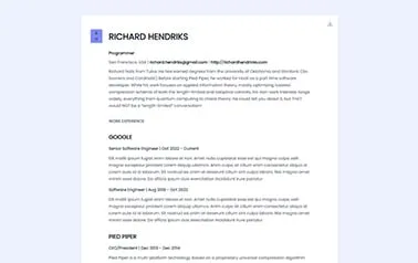 Richard - Excellent free Tailwind CSS Astro resume template featuring a basic and efficient layout.