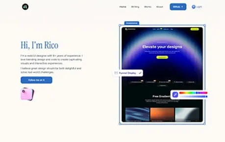 Rico Portfolio - Tailwind Astro portfolio template featuring micro animations and soft light gray backgrounds