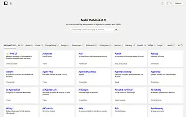 RiseofMachine Directory Template - Astro directory theme featuring filters, gray background and item details page