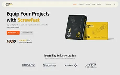 ScrewFast - Generous free Astro business website template built with Preline UI, offering multiple page examples.