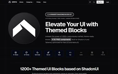 SERPUI - Shadcn and Tailwind Astro-compatible component library with ready-to-use blocks