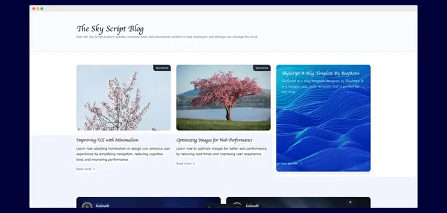 Skyscript Astro template preview