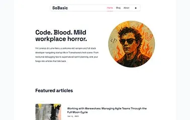 So Basic - Tailwind Astro blog template featuring modern boxed layout with elegant typography