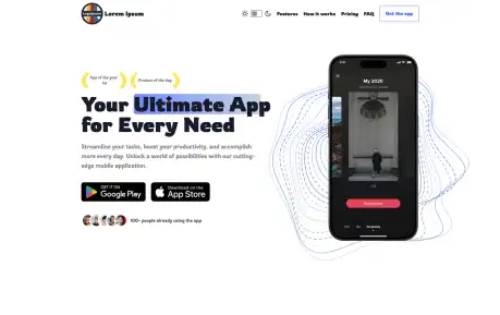 Mobile App Landing Template - A customizable Astro landing page for mobile apps using React, Tailwind CSS, and DaisyUI.