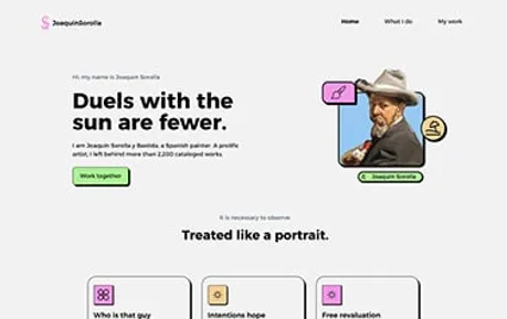 Sorolla Portfolio - Tailwind Astro personal website template featuring brutalist design cues and vibrant colors