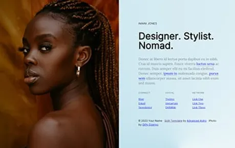 Split - Astro personal website template that helps developers quickly setup online presentations
