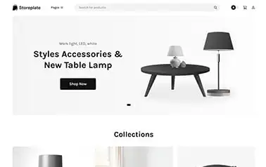 Storeplate - Tailwind Shopify Astro ecommerce theme featuring minimal layout with filters and details pages