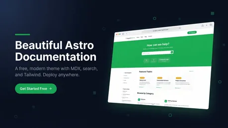 SupportGenix Docs - Tailwind Astro documentation template with MDX, built-in search, and bold green branding
