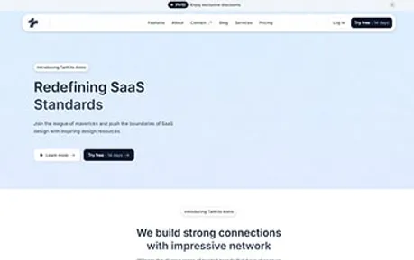 Tailkits Astro - Tailwind Astro SaaS landing page template featuring nicely designed essential sections