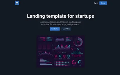 Trail Landing - Tailwind CSS and React Astro landing page template in a sleek dark theme with vivid blue highlights.