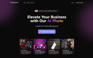 VioletVision - A basic free Tailwind CSS Astro SaaS landing page theme ideal for simple web app presentations.
