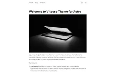 Vitesse - A great UnoCSS-powered Astro blog theme with a minimalist design and monochromatic color scheme.